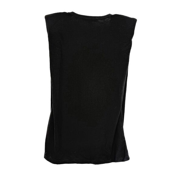 BLANKNYC Sleeveless Padded Shoulder Tee S Black T-Shirt Top Relaxed Fit NWT B33 - Picture 3 of 7